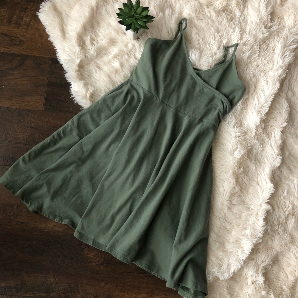 Olive Fit and Flare Dress